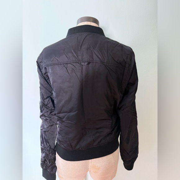 PAIGE black bomber jacket with zipper pockets - Picture 3 of 4